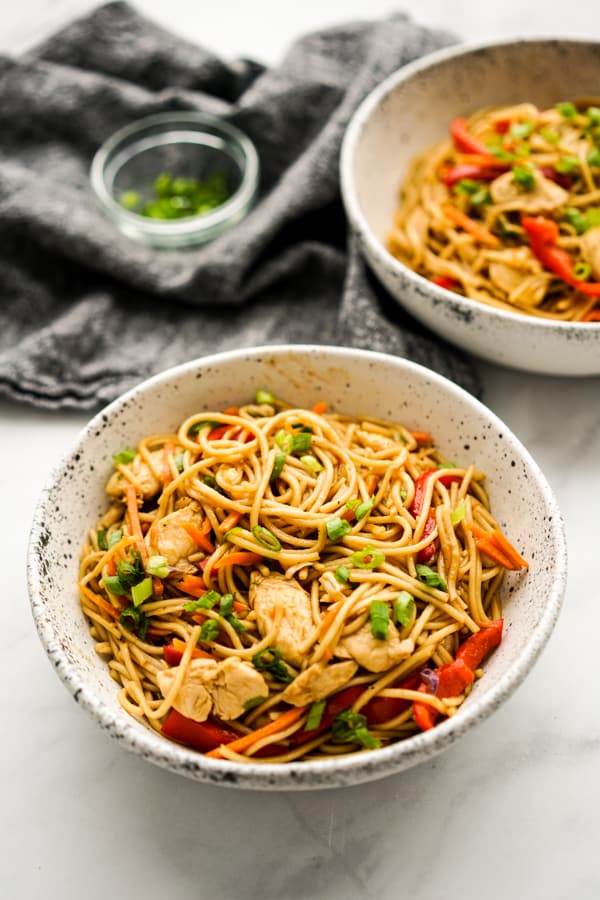 Two bowls of Chicken Lo Mein 