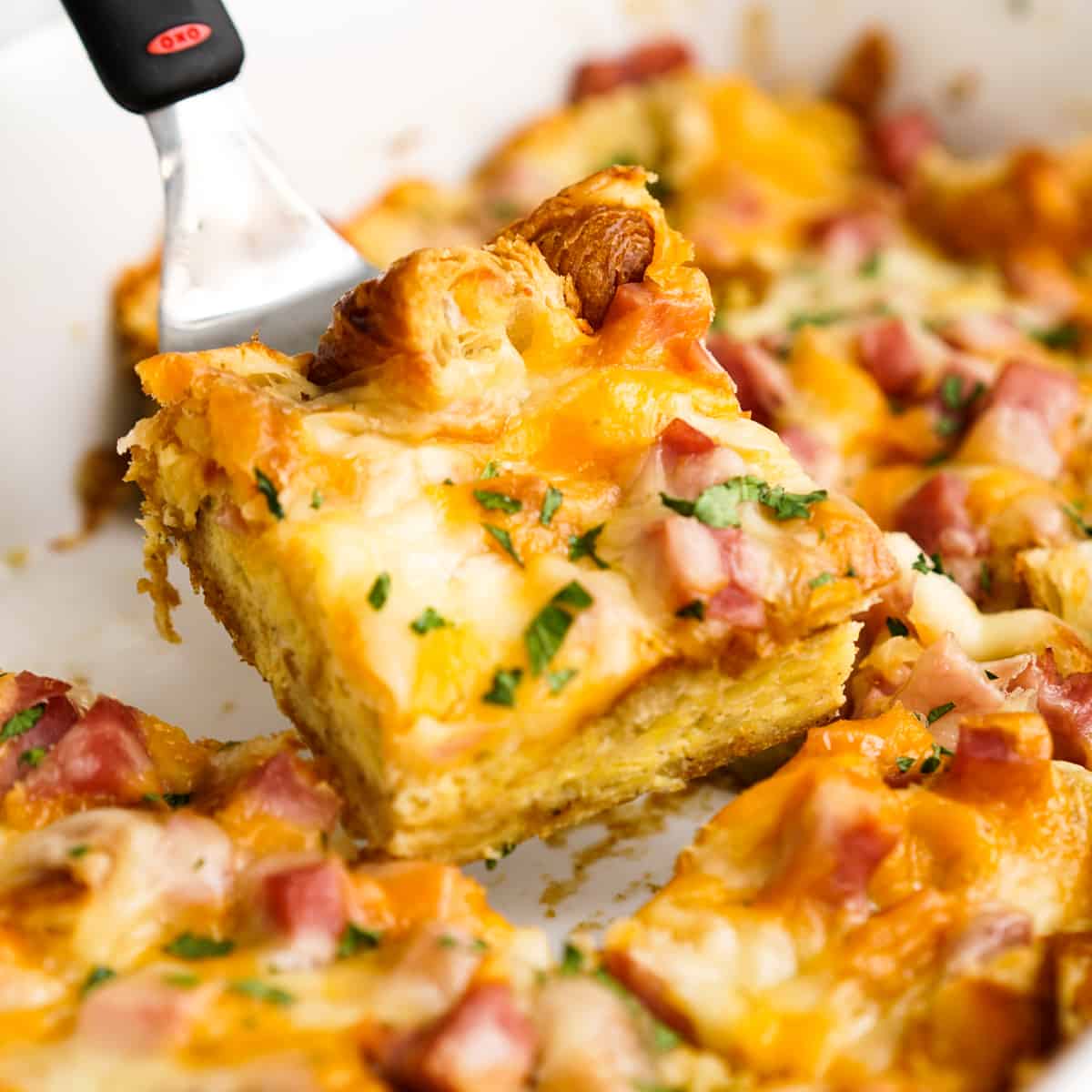 Ham and Cheese Croissant Casserole