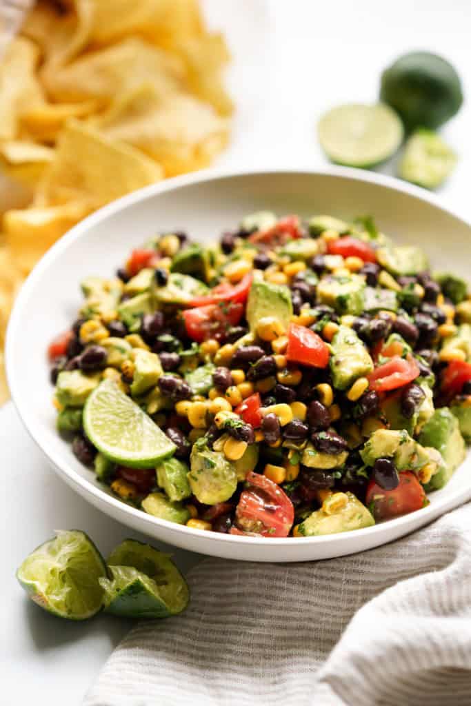 A bowl of Avocado Corn and Black Bean Salsa