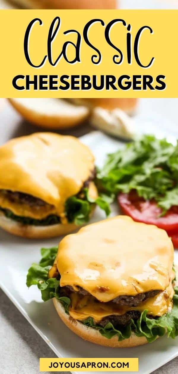 Homemade Cheeseburger - All American ground beef patties burger recipe that is flavorful and simple! On the grill or stovetop. Perfect for Fourth of July, memorial day weekend or any summer cookout! via @joyousapron