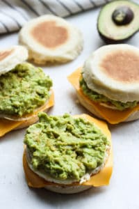 Assembling breakfast sandwiches