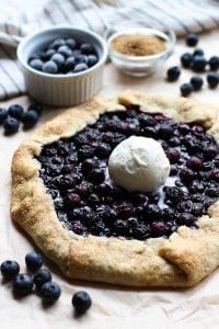Blueberry Galette with Vanilla ice cream