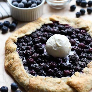 Blueberry Galette with Vanilla ice cream