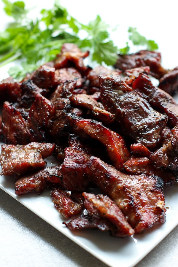 A plate of Vietnamese grilled pork