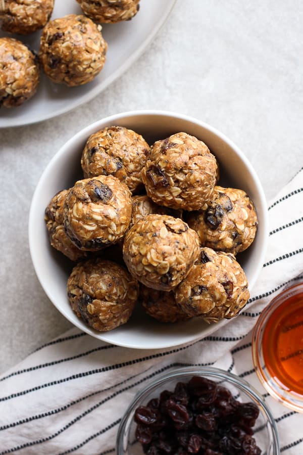 A bowl of Almond Butter Energy Balls