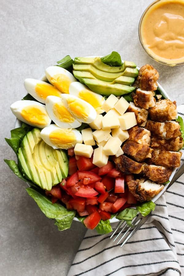 Crispy Chicken Salad with Honey Mustard BBQ Dressing