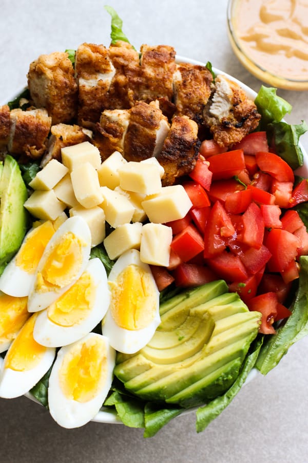 Closeup of Crispy Chicken Salad