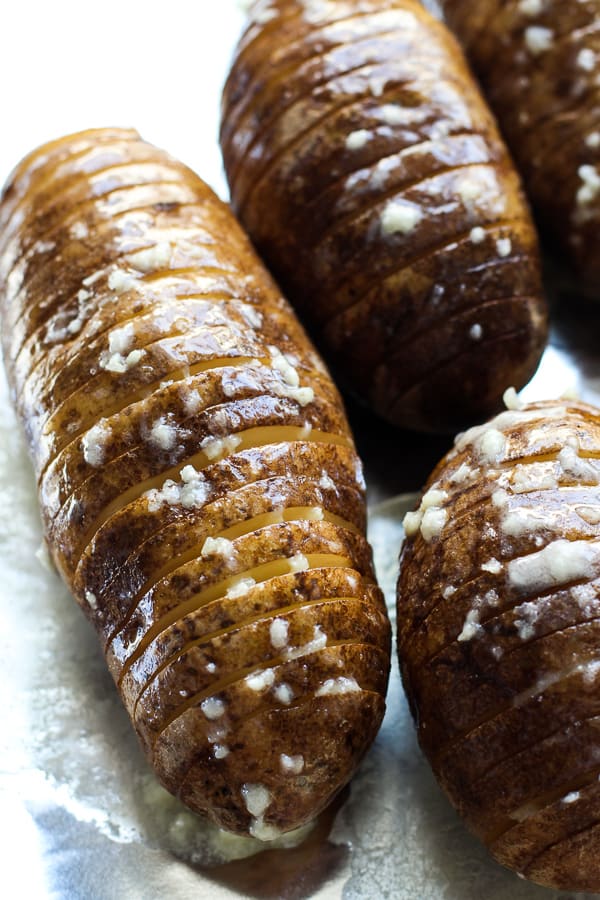 Garlic Parmesan Hasselback Potatoes - Mayuri's Jikoni