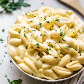 A bowl full of Adult Macaroni and Cheese