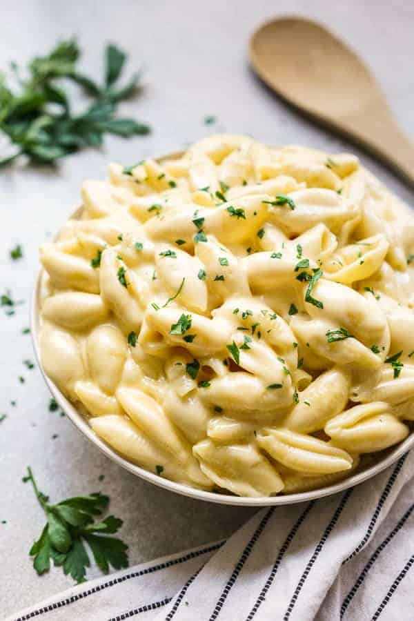 A bowl full of Adult Macaroni and Cheese