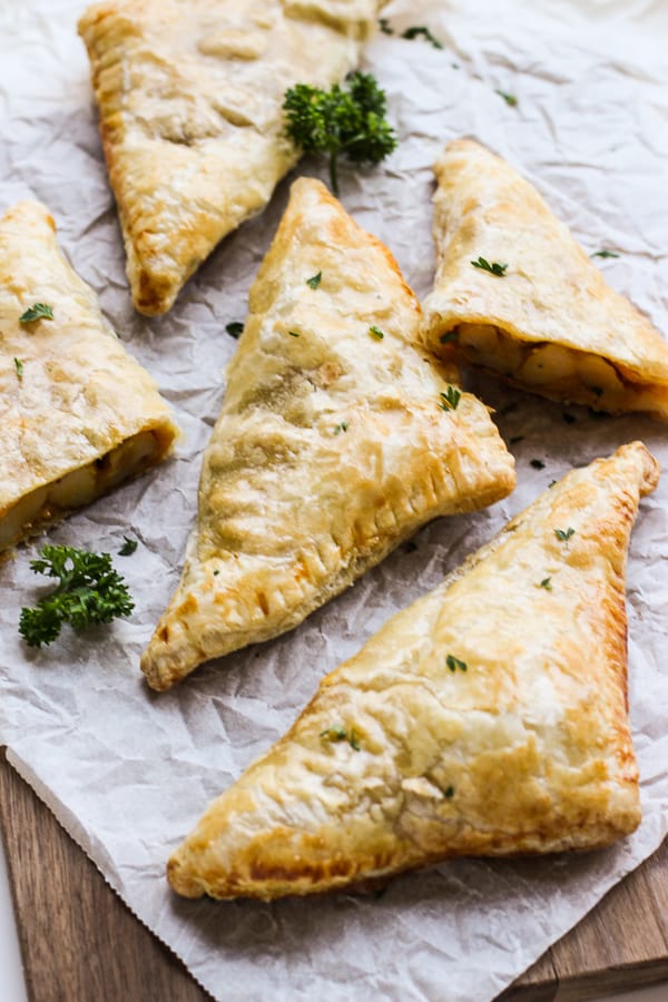 Malaysian Curry Puff on a cutting board