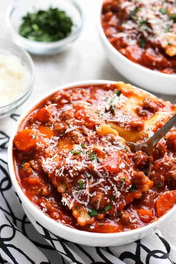 Ravioli Tomato Beef Soup