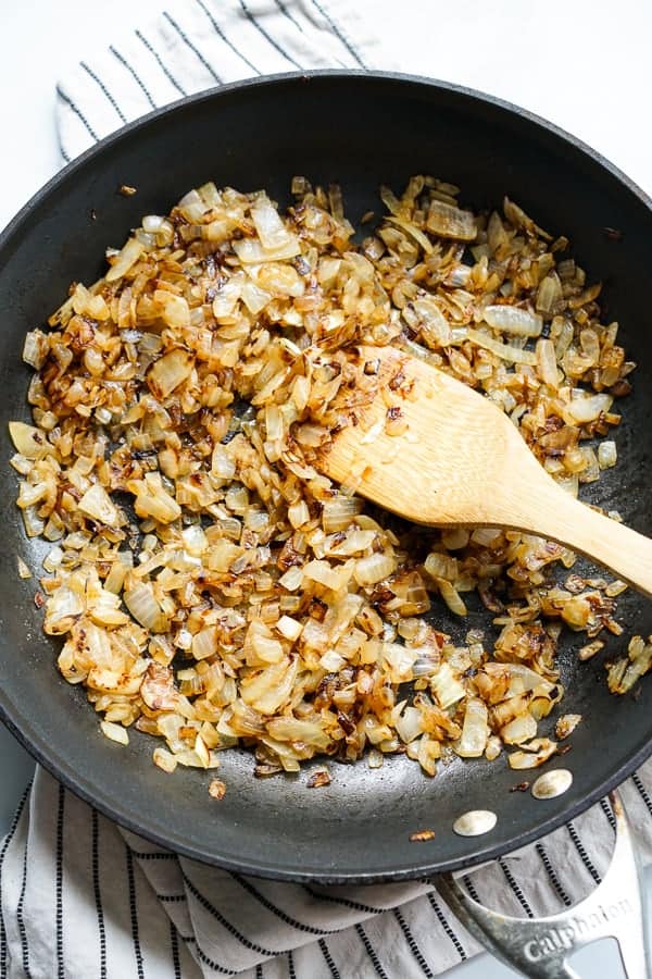 Caramelizing onions in a non stick skillet