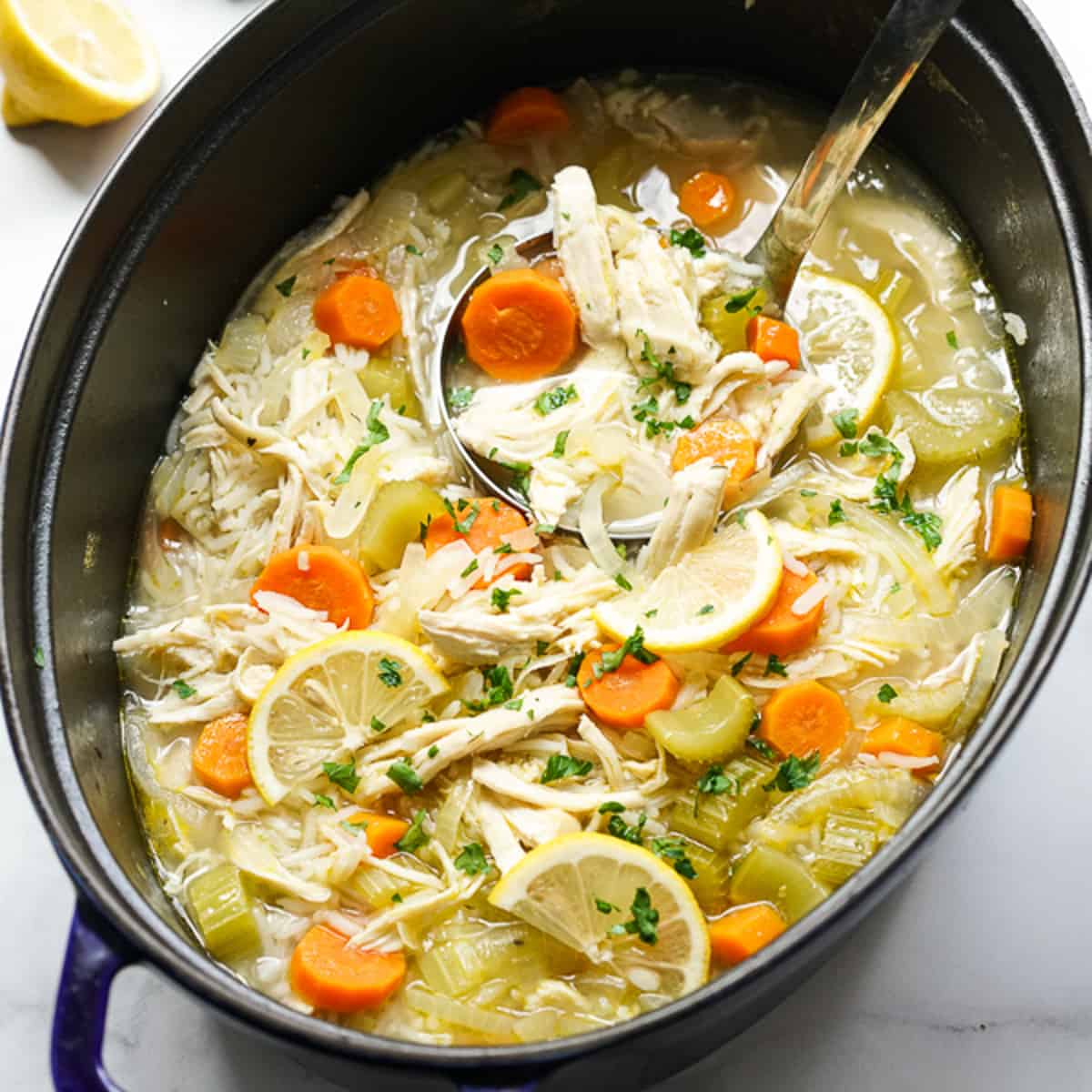 Lemon Chicken and Rice Soup