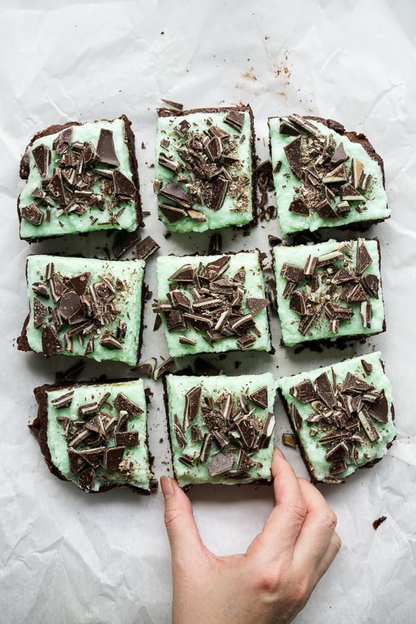 Grabbing a piece of Mint Chocolate Brownie