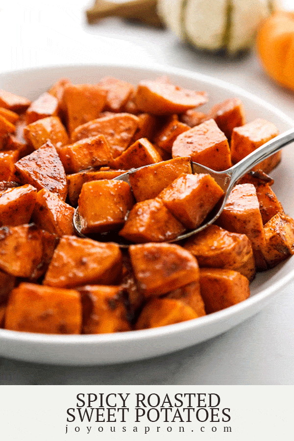 Spicy Roasted Sweet Potatoes via @joyousapron