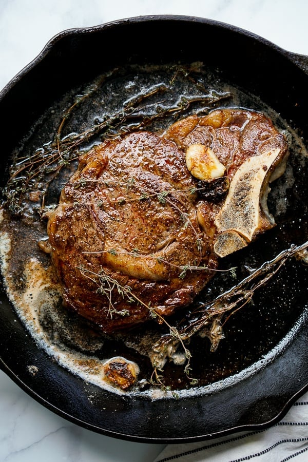 Restaurant Style Steak on cast iron