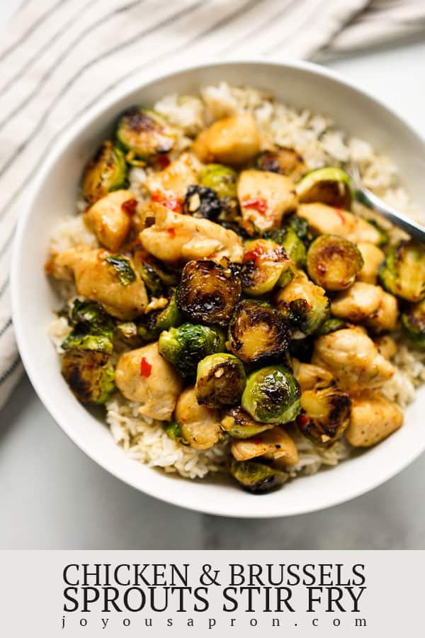 Brussels Sprouts and Chicken - Asian-inspired stir fry dish that is healthy and easy to make. Flavorful and filled with great textures, this dish combines crunchy Brussels with juicy chicken with sweet chili sauce and fish sauce. via @joyousapron