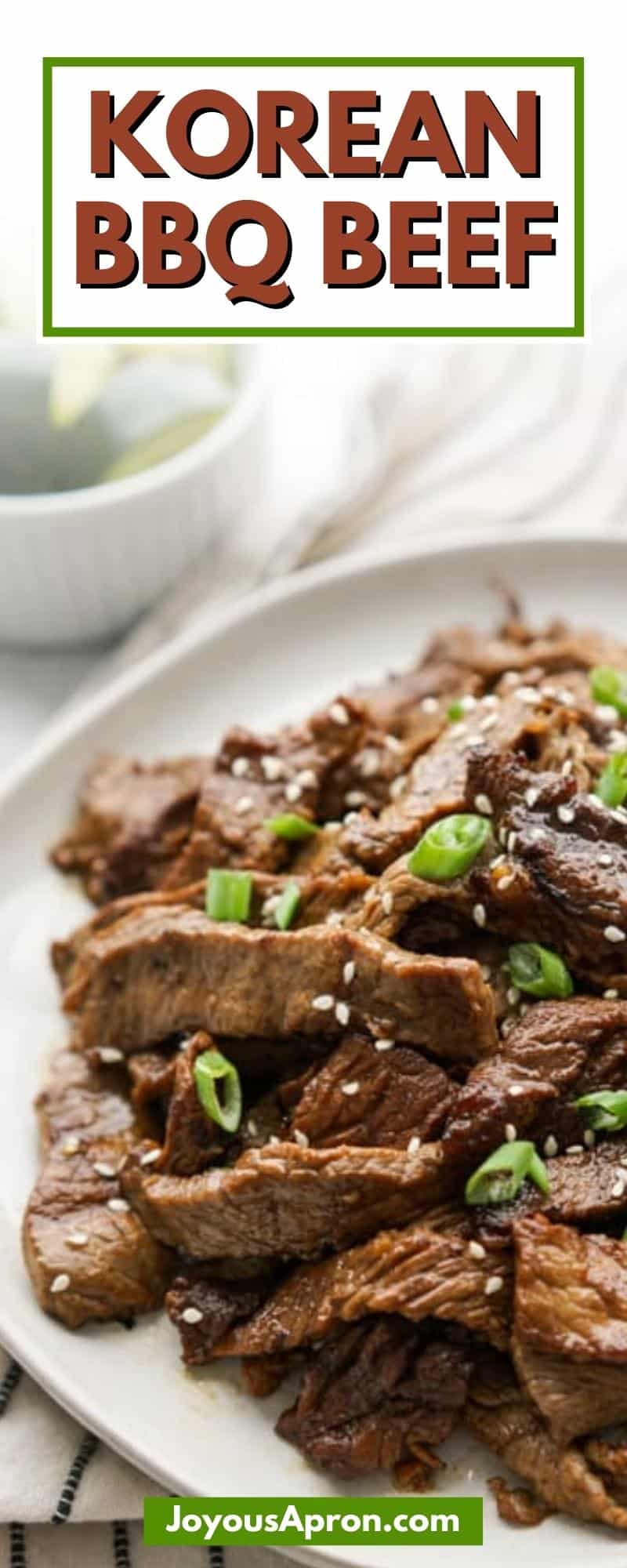 Bulgogi Beef (Korean BBQ Beef) - Beef marinated in Asian / Korean sauce, then grilled or panfried to perfection. Tender and so flavorful! A delicious Korean dish that serves well with rice and veggies via @joyousapron