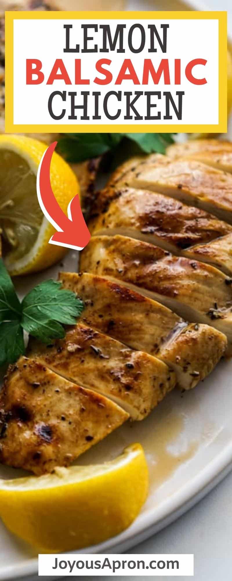 Lemon Balsamic Chicken - Easy grilled chicken breast recipe marinated in lots of citrus flavor, herbs and spices. Great for summer cookouts and dinners. via @joyousapron