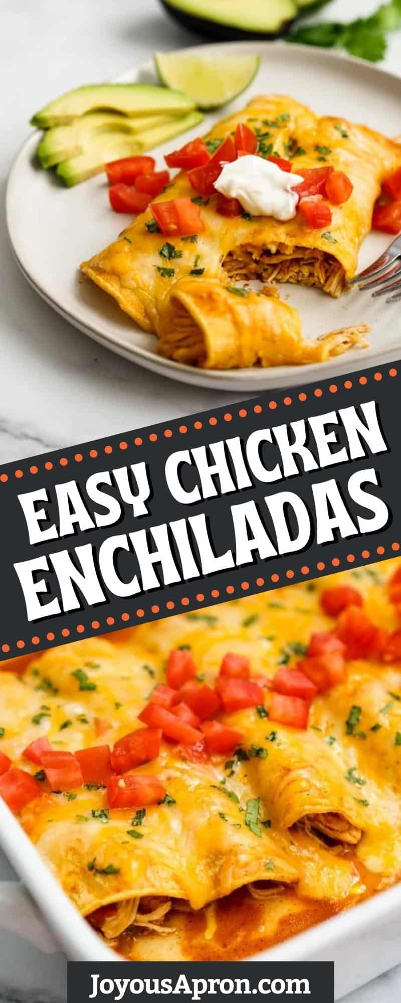 Chicken Enchilada - made in the Instant Pot, this classic Mexican and Tex-Mex recipe is easy and yum! Flavorful chicken and cheese wrapped in a corn tortilla, smothered in enchilada sauce. via @joyousapron