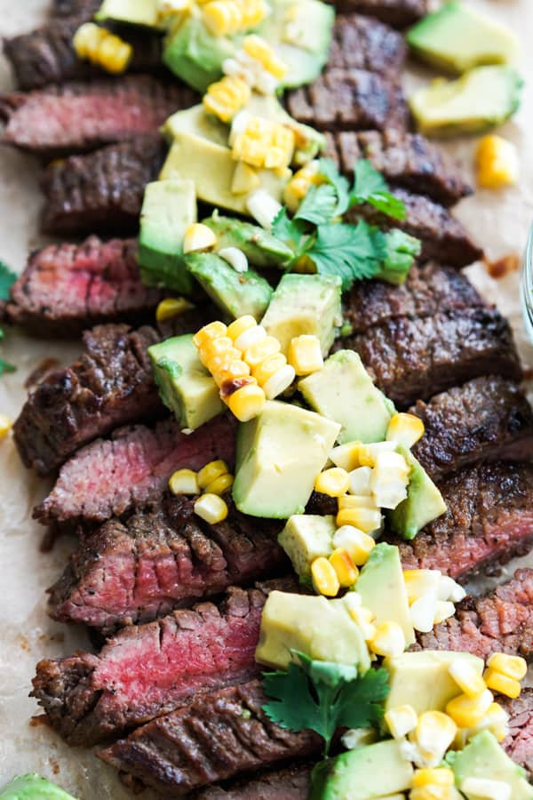 Flank Steak, Plain 8oz, with Kale and Basmati Rice + Avocado