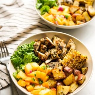 Two Grilled Chicken and Potato Summer Bowls