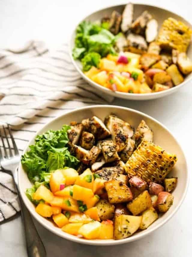 Grilled Chicken and Potato Summer Bowl