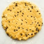 Flattened scones dough