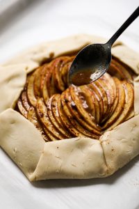 Drizzle apple mixture liquid onto apple galette