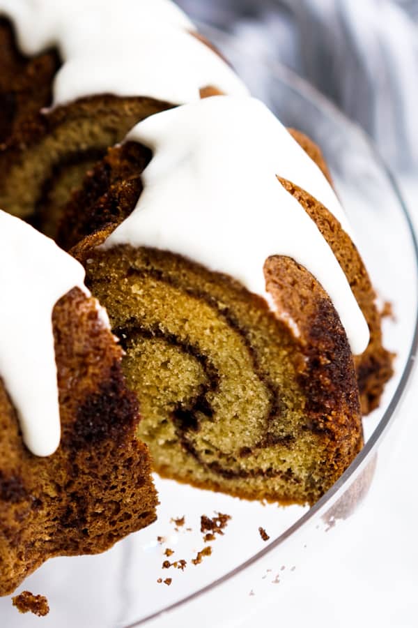 Sour Cream Cinnamon Swirl Bundt Cake - A Feast For The Eyes
