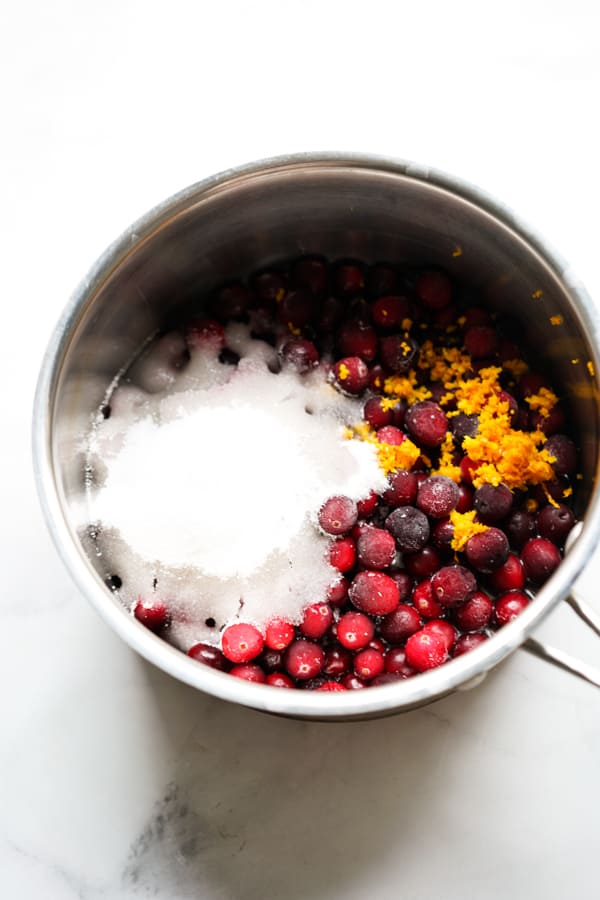 A bowl of cranberry sauce