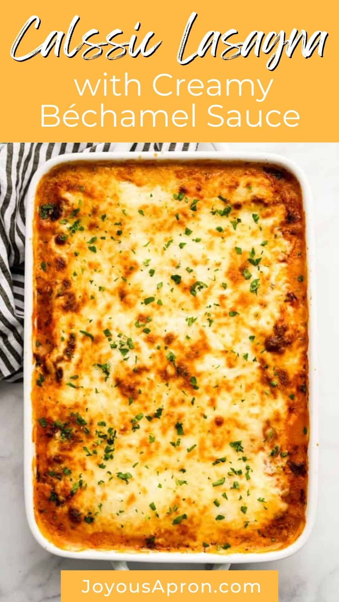 Lasagna Recipe - A traditional Italian pasta recipe layered with béchamel sauce, bolognese sauce, no-boil lasagna sheet and mozzarella cheese. Authentic recipe, delicious and makes the perfect dinner. via @joyousapron