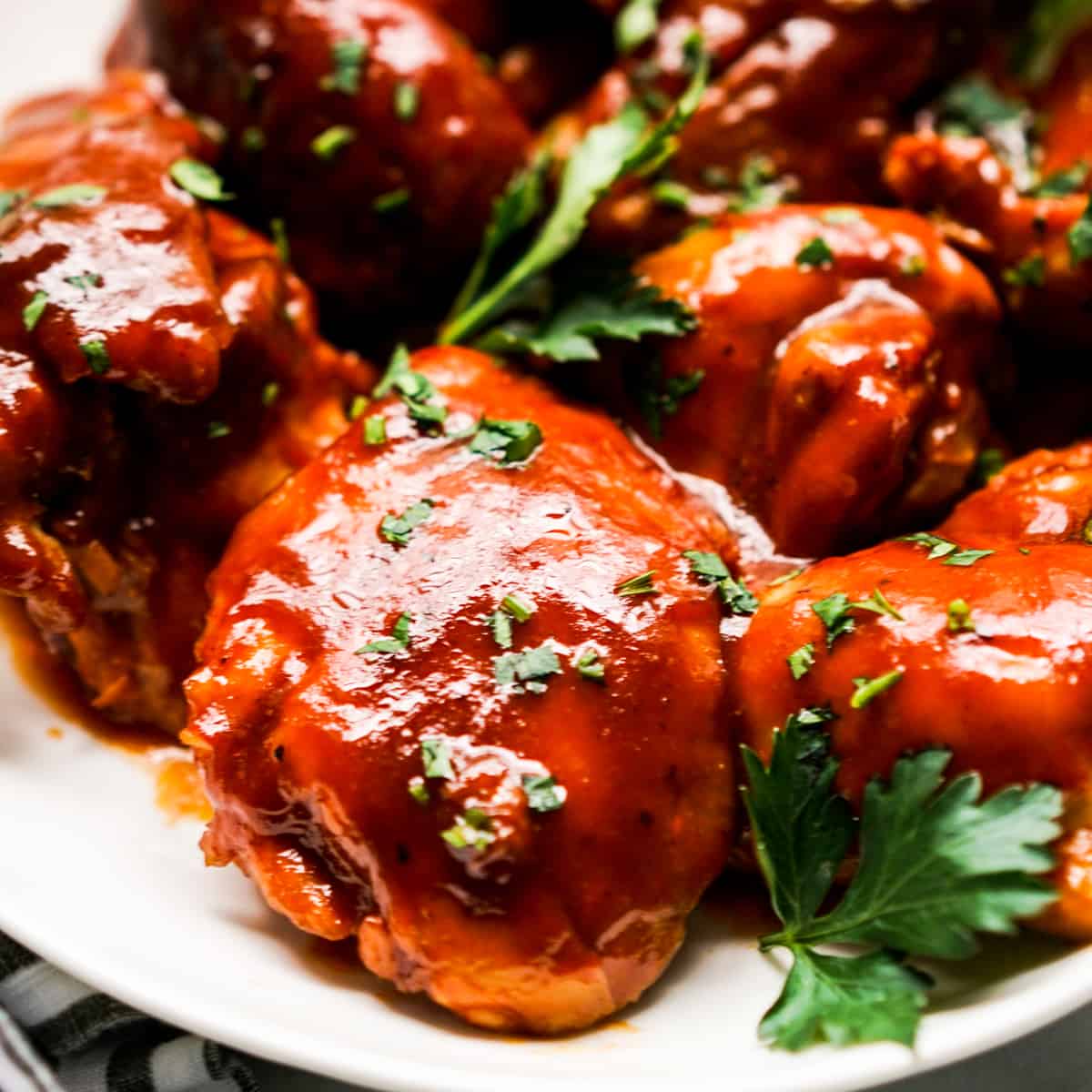 Slow Cooker BBQ Chicken Thighs (Crockpot) - Joyous Apron