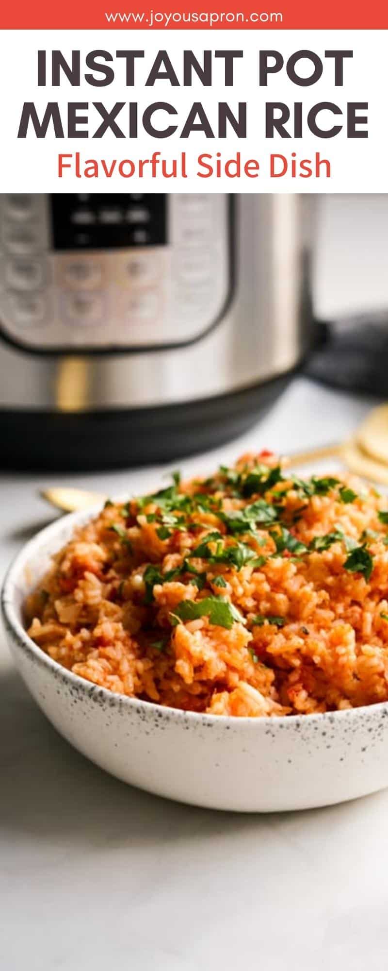 Mexican Rice - easy seasoned Spanish Rice made in the Instant Pot! This is the classic Mexican side dish filled with chunks of tomatoes, spices and seasoning. via @joyousapron