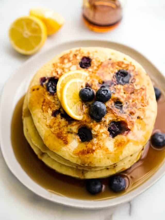 Blueberry & Lemon Ricotta Pancake Recipe