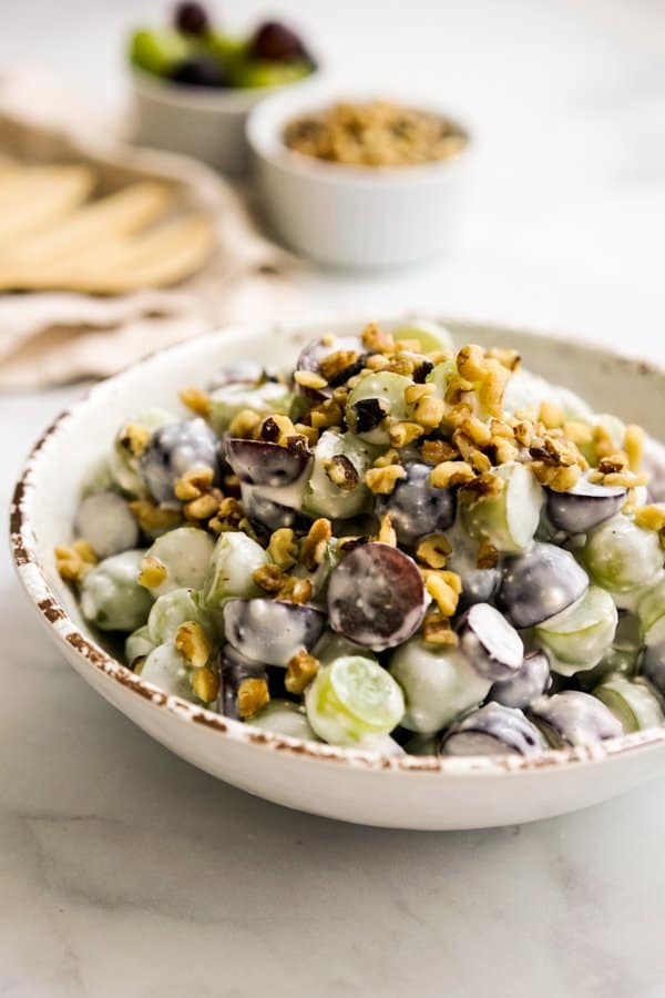 A bowl of Grape Walnut Salad