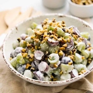 A bowl of Grape Salad