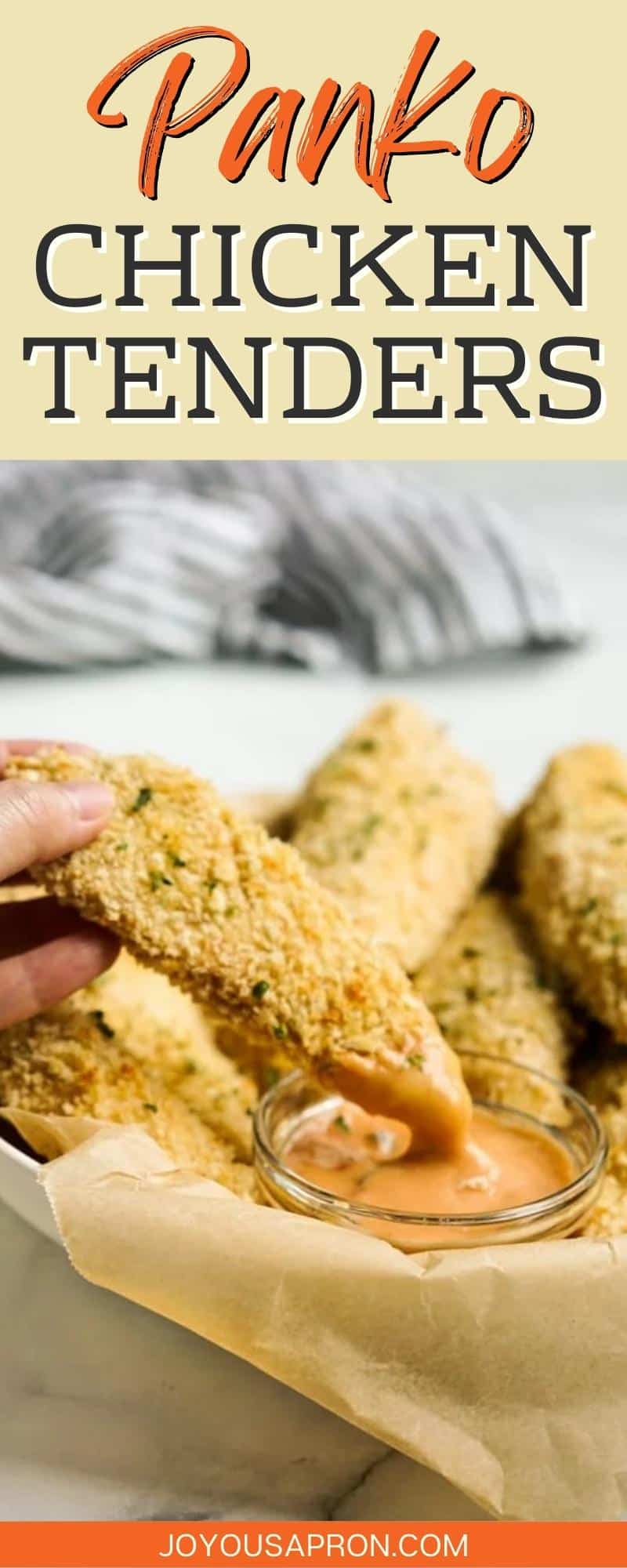 Panko Baked Chicken - crispy panko breaded chicken tenders that is flavorful, easy to make and much healthier than fried! A quick and delicious option for busy weeknights! Kid friendly. via @joyousapron