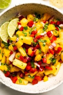 A bowl of Fresh Pineapple Mango Salsa