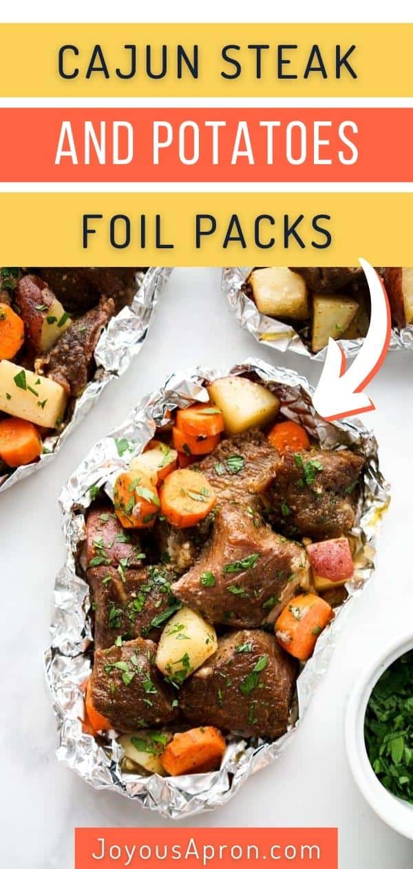 Cajun Steak and Potato Foil Packs via @joyousapron