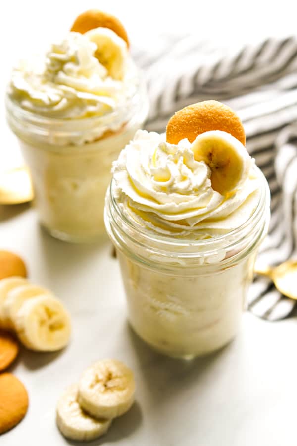 Two Mason Jar Banana Pudding