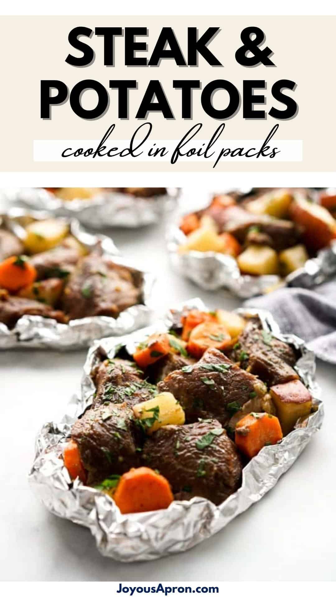 Cajun Steak and Potato Foil Packs via @joyousapron