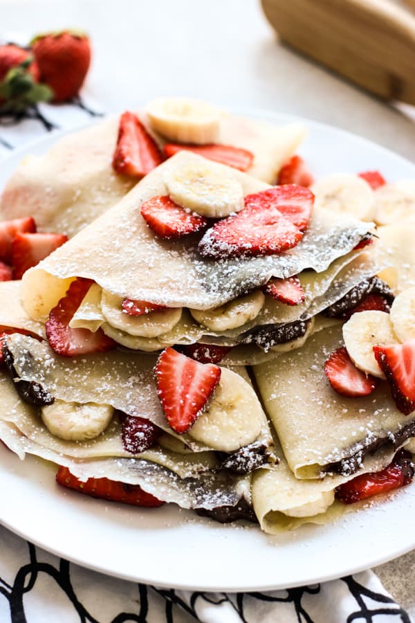 A plate of folded crepes