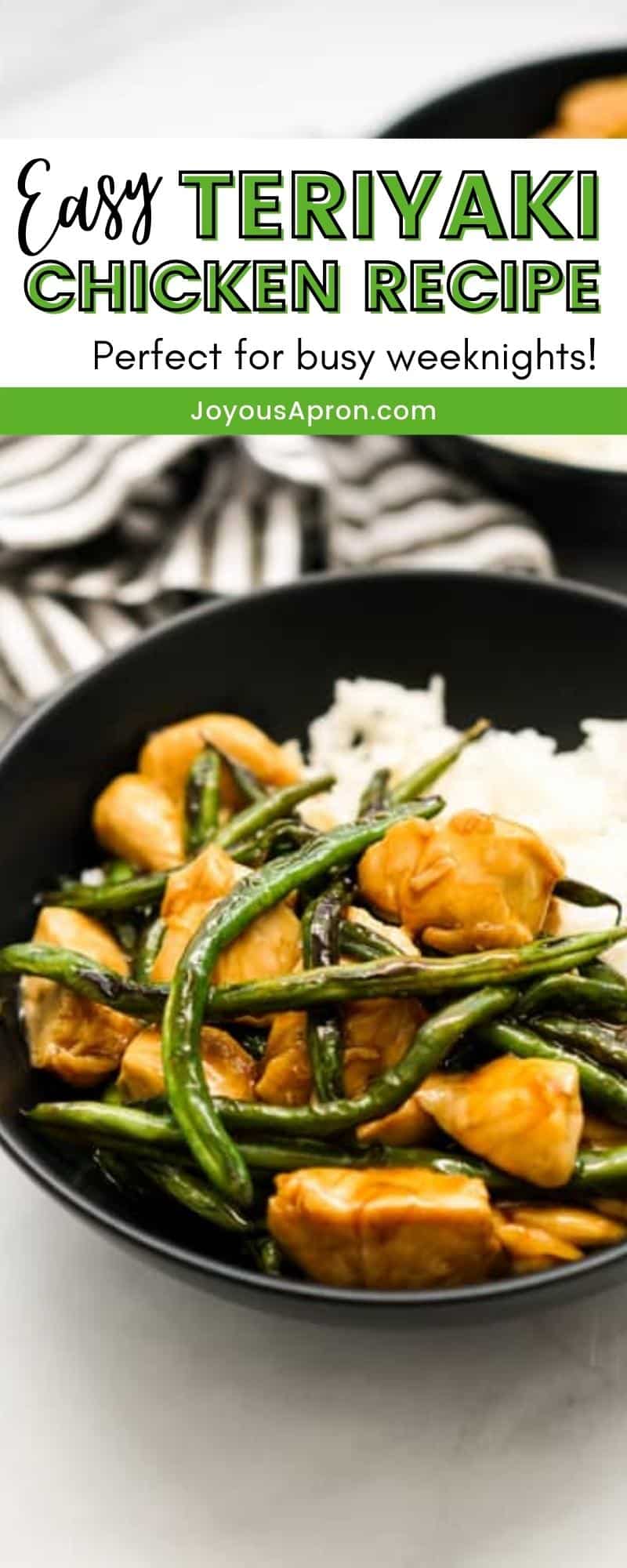 Teriyaki Chicken Stir Fry -easy homemade Japanese inspired teriyaki recipe! Juicy white meat chicken and green beans coated in homemade Teriyaki Sauce makes for a quick and delicious dinner ready under 30 minutes! via @joyousapron