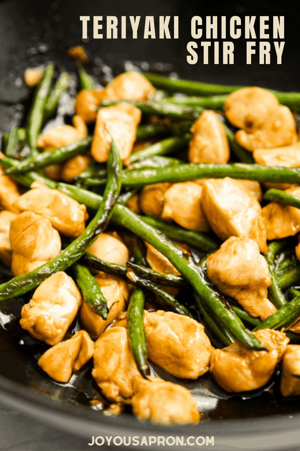 Teriyaki Chicken Stir Fry -easy homemade Japanese inspired teriyaki recipe! Juicy white meat chicken and green beans coated in homemade Teriyaki Sauce makes for a quick and delicious dinner ready under 30 minutes! via @joyousapron