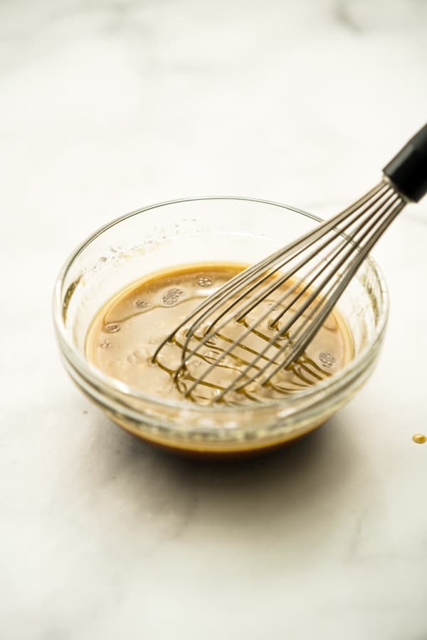 Whisking teriyaki Sauce