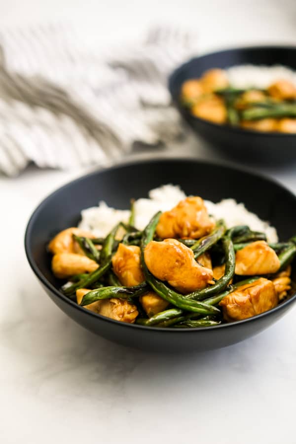 Two bowls of Easy Teriyaki Chicken Stir Fry