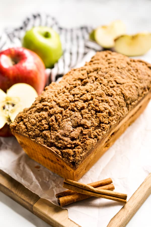 Uncut loaf of Apple Cinnamon bread