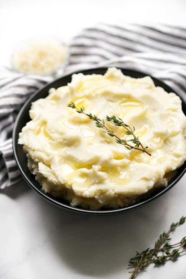 A bowl of mascarpone mashed potato